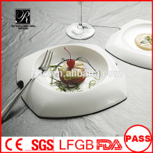 Wholesale white durable used restaurant serving plates/unique shape dinner plate